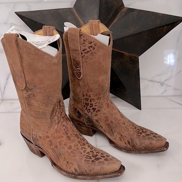 New Old Gringo Leopardito Leather Cowboy Boots 10” Size 6 - Picture 10 of 16